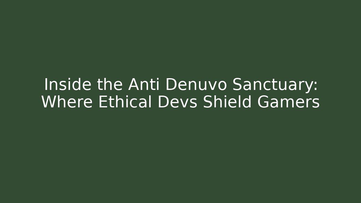 Inside the Anti Denuvo Sanctuary: Where Ethical Devs Shield Gamers