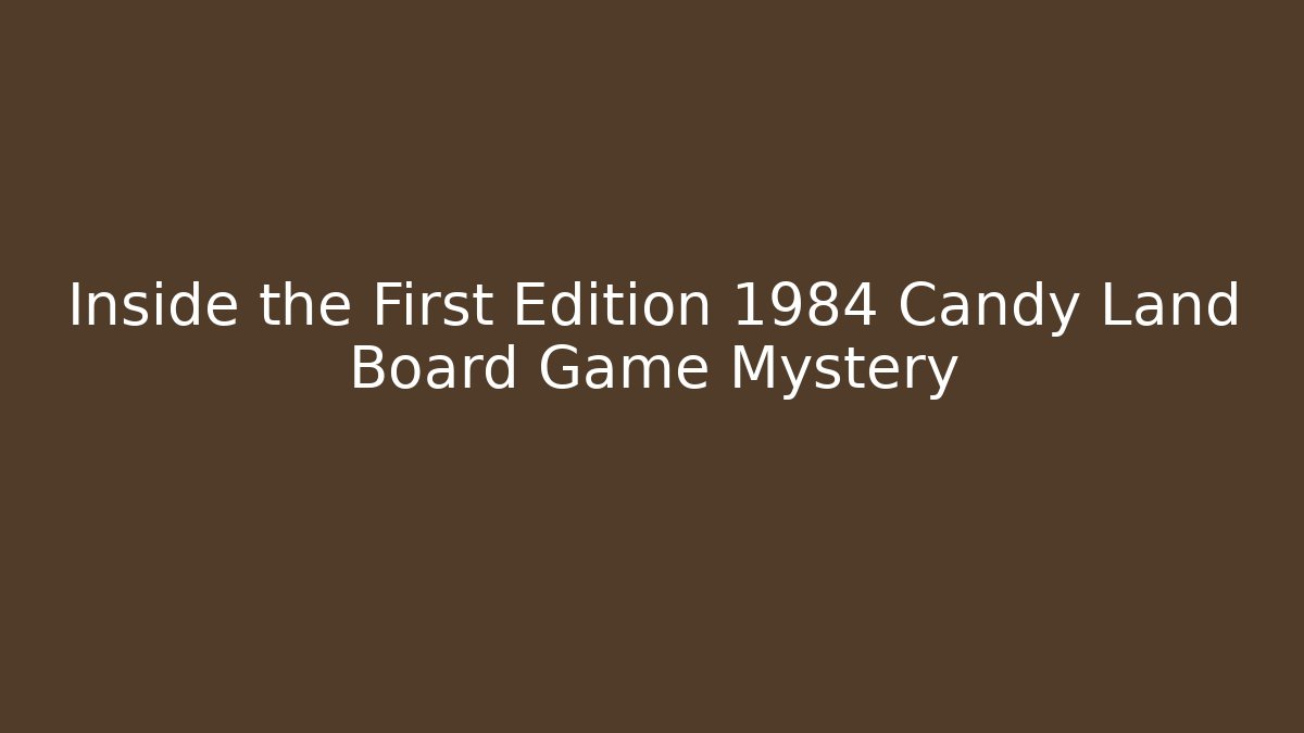 Inside the First Edition 1984 Candy Land Board Game Mystery