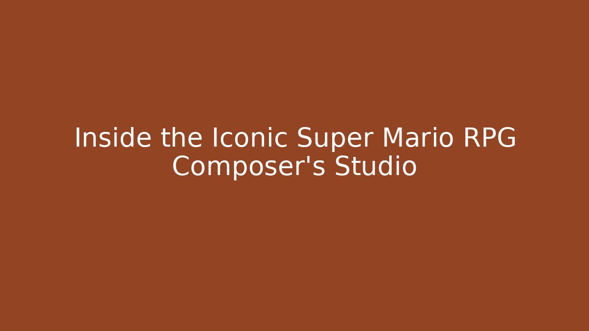 Inside the Iconic Super Mario RPG Composer's Studio