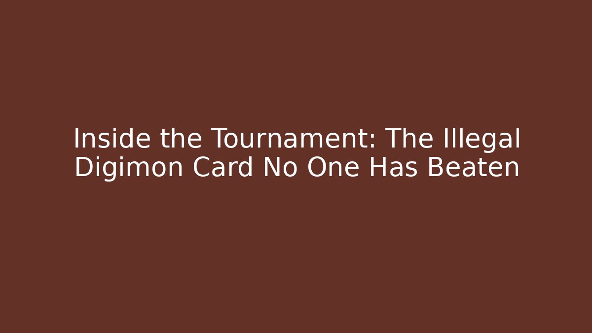 Inside the Tournament: The Illegal Digimon Card No One Has Beaten