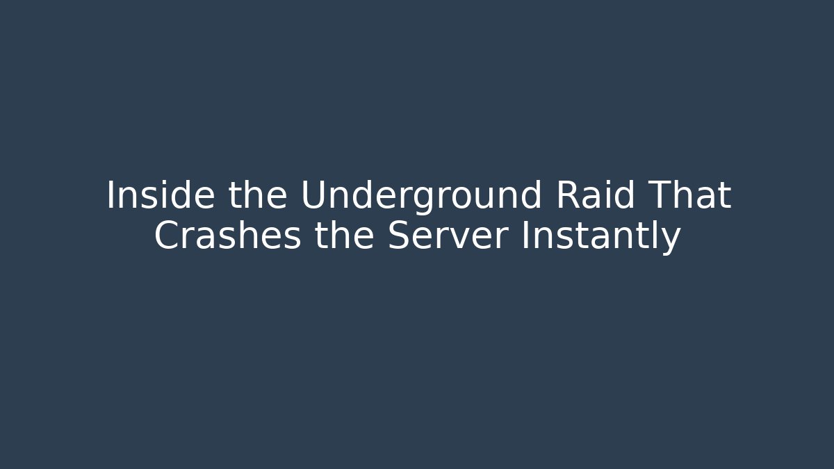 Inside the Underground Raid That Crashes the Server Instantly - Vintage E-Juice