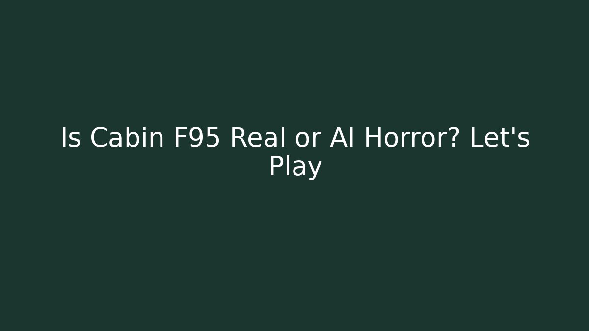 Is Cabin F95 Real or AI Horror? Let's Play