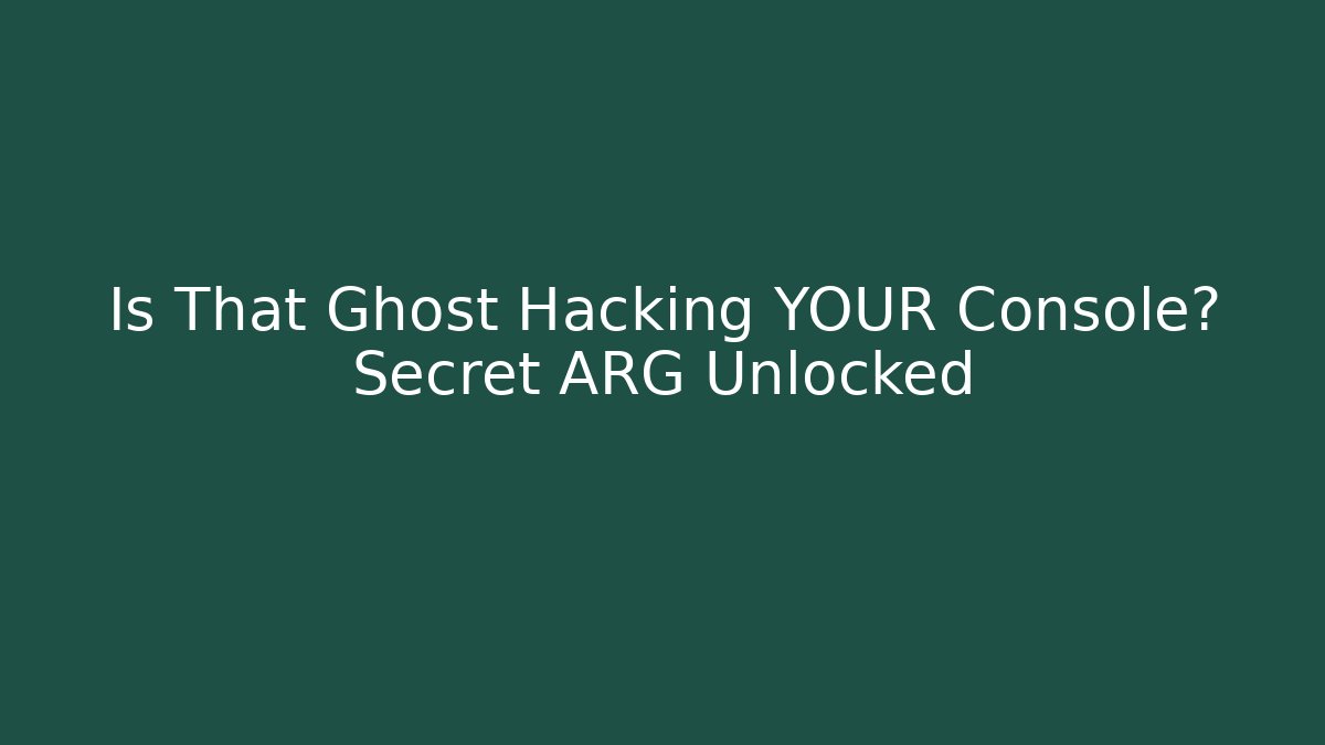 Is That Ghost Hacking YOUR Console? Secret ARG Unlocked - Vintage E-Juice