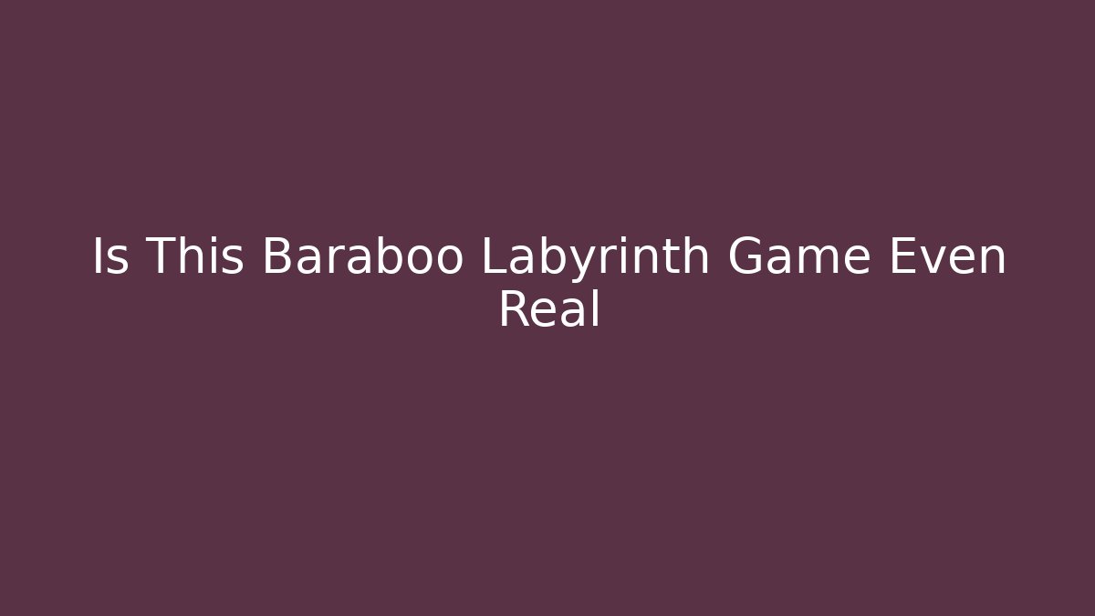Is This Baraboo Labyrinth Game Even Real - Vintage E-Juice