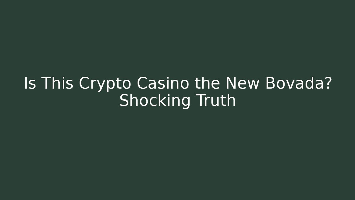 Is This Crypto Casino the New Bovada? Shocking Truth