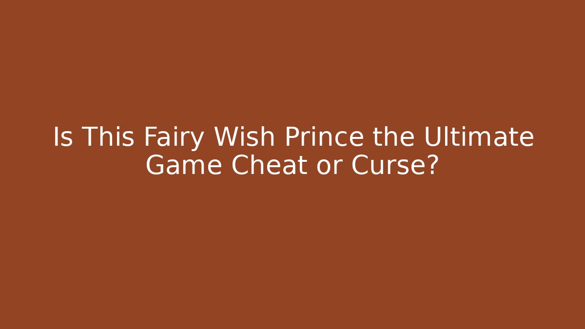 Is This Fairy Wish Prince the Ultimate Game Cheat or Curse?