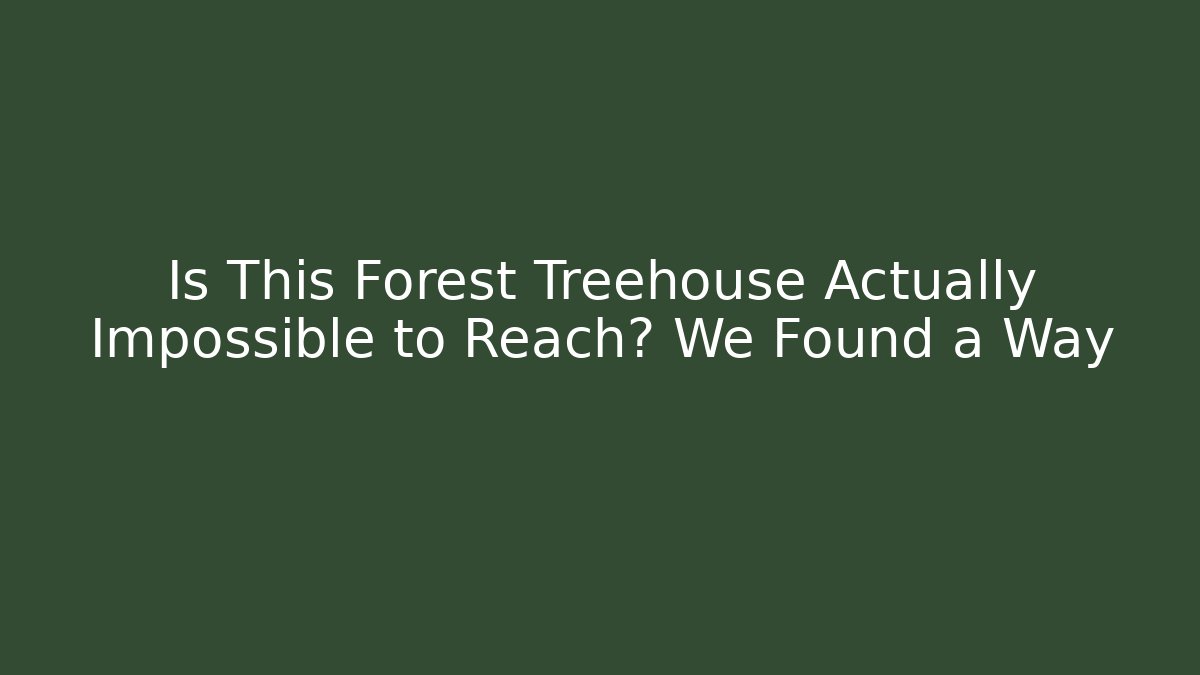 Is This Forest Treehouse Actually Impossible to Reach? We Found a Way
