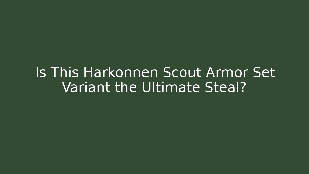 Is This Harkonnen Scout Armor Set Variant the Ultimate Steal?