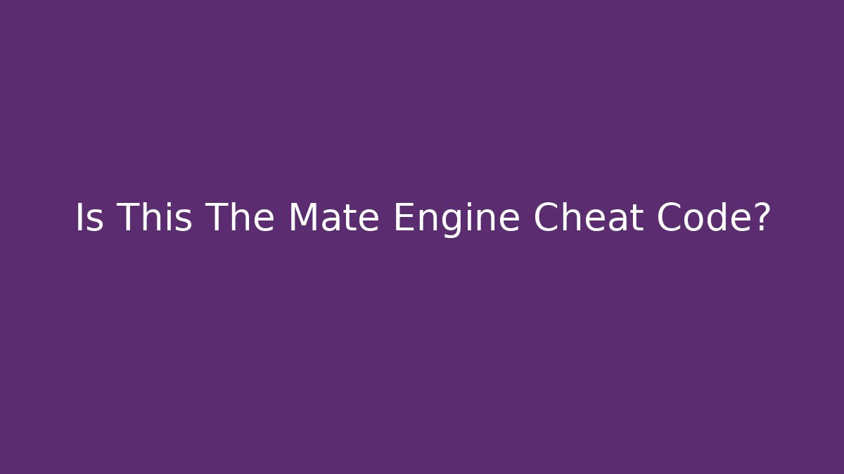 Is This The Mate Engine Cheat Code? - Vintage E-Juice