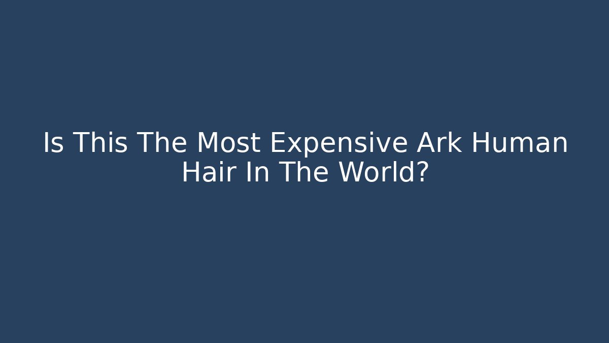 Is This The Most Expensive Ark Human Hair In The World?