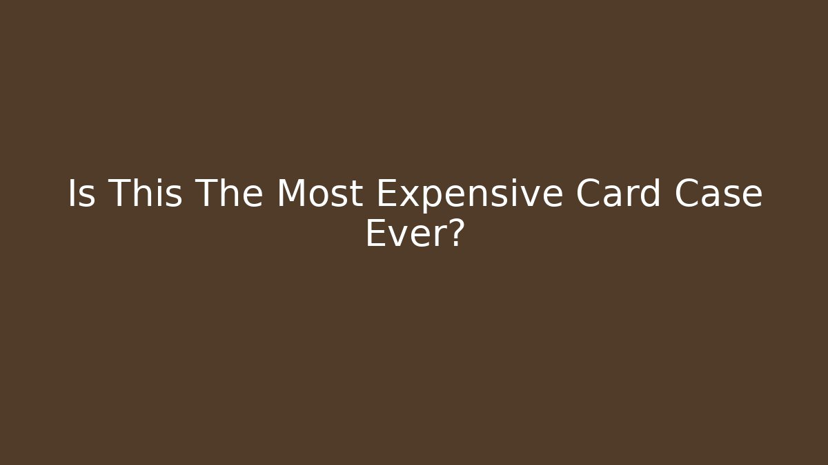 Is This The Most Expensive Card Case Ever? - Vintage E-Juice