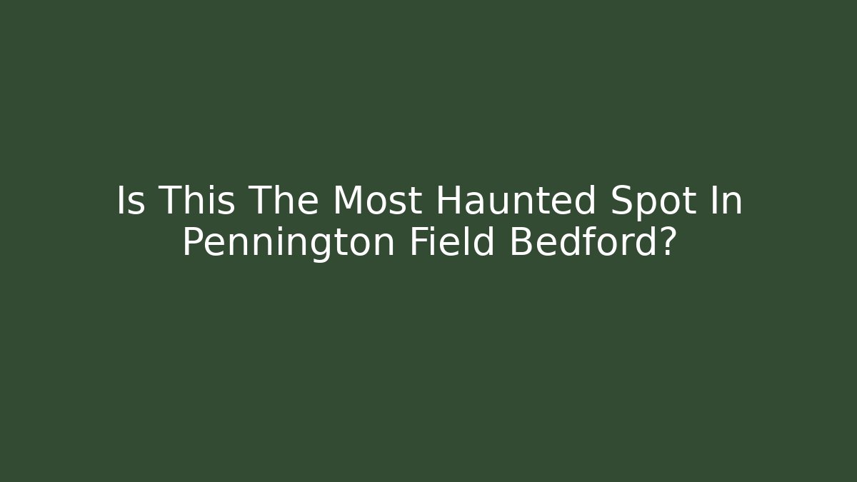 Is This The Most Haunted Spot In Pennington Field Bedford?