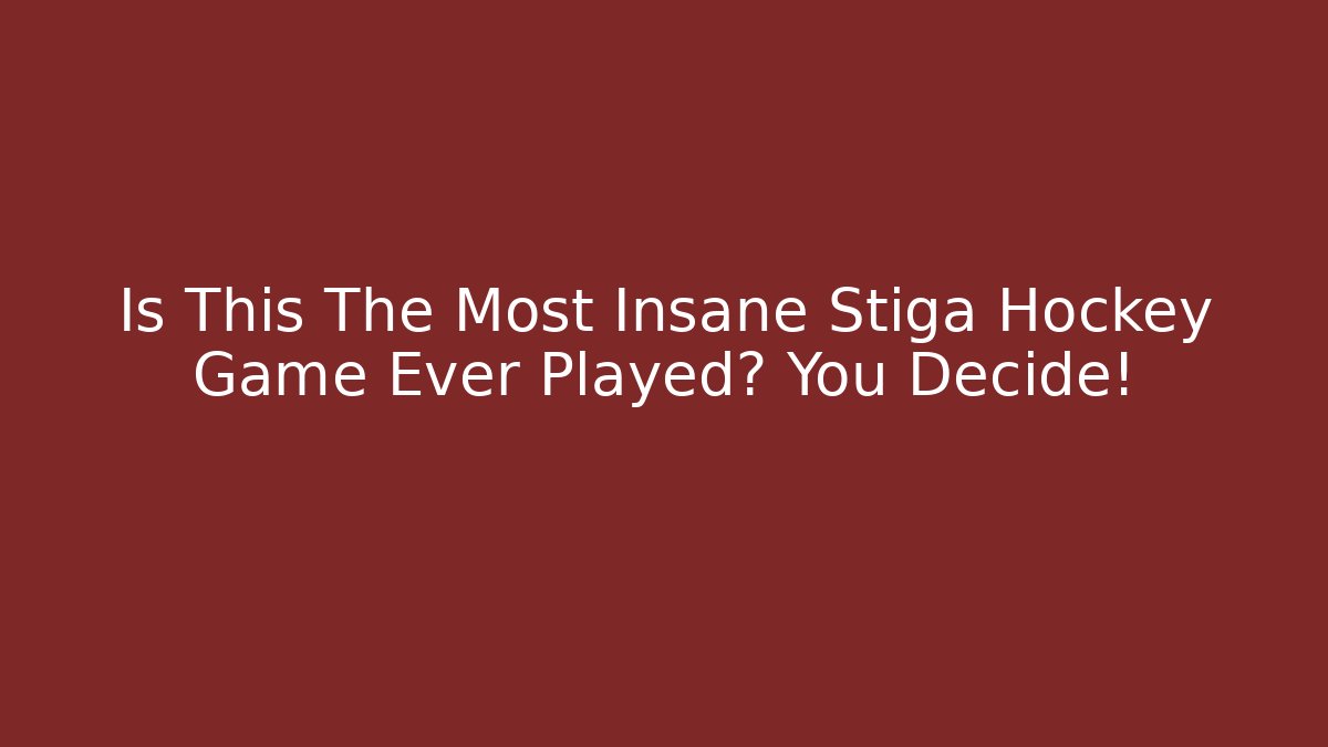 Is This The Most Insane Stiga Hockey Game Ever Played? You Decide!