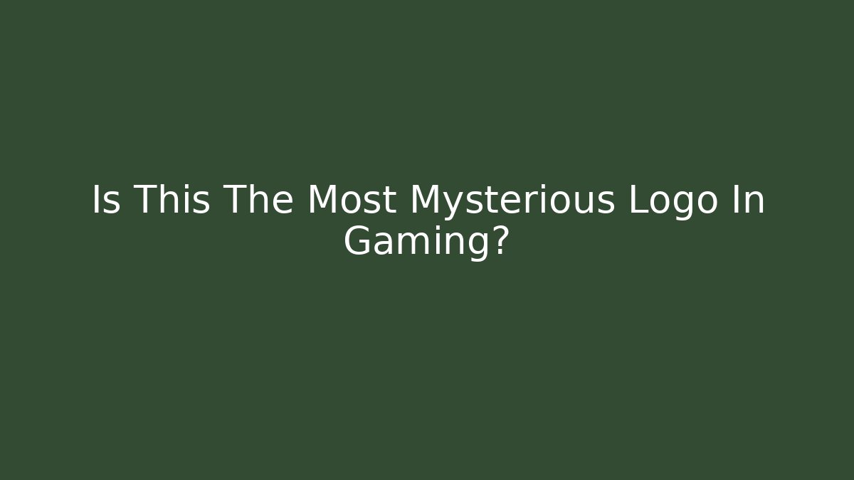 Is This The Most Mysterious Logo In Gaming?
