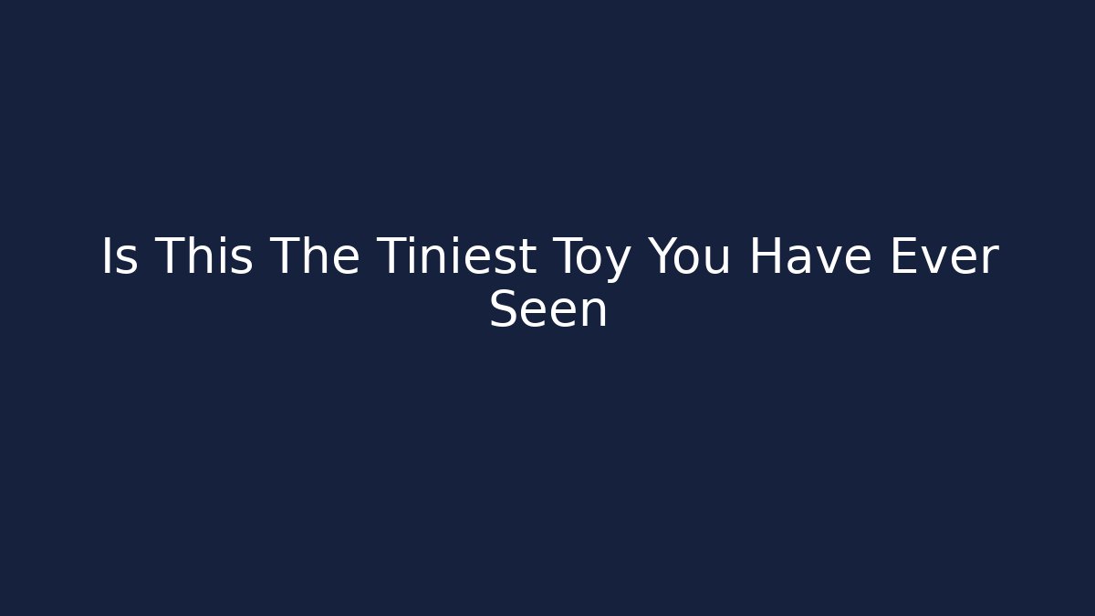 Is This The Tiniest Toy You Have Ever Seen