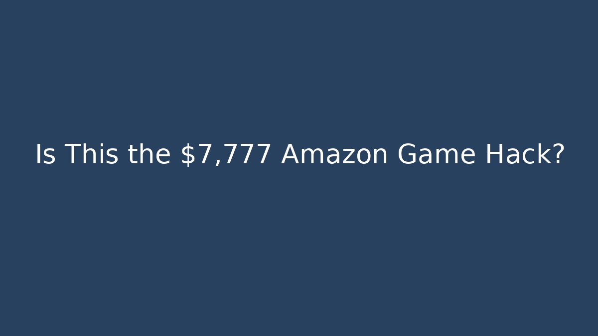 Is This the $7,777 Amazon Game Hack? - Vintage E-Juice