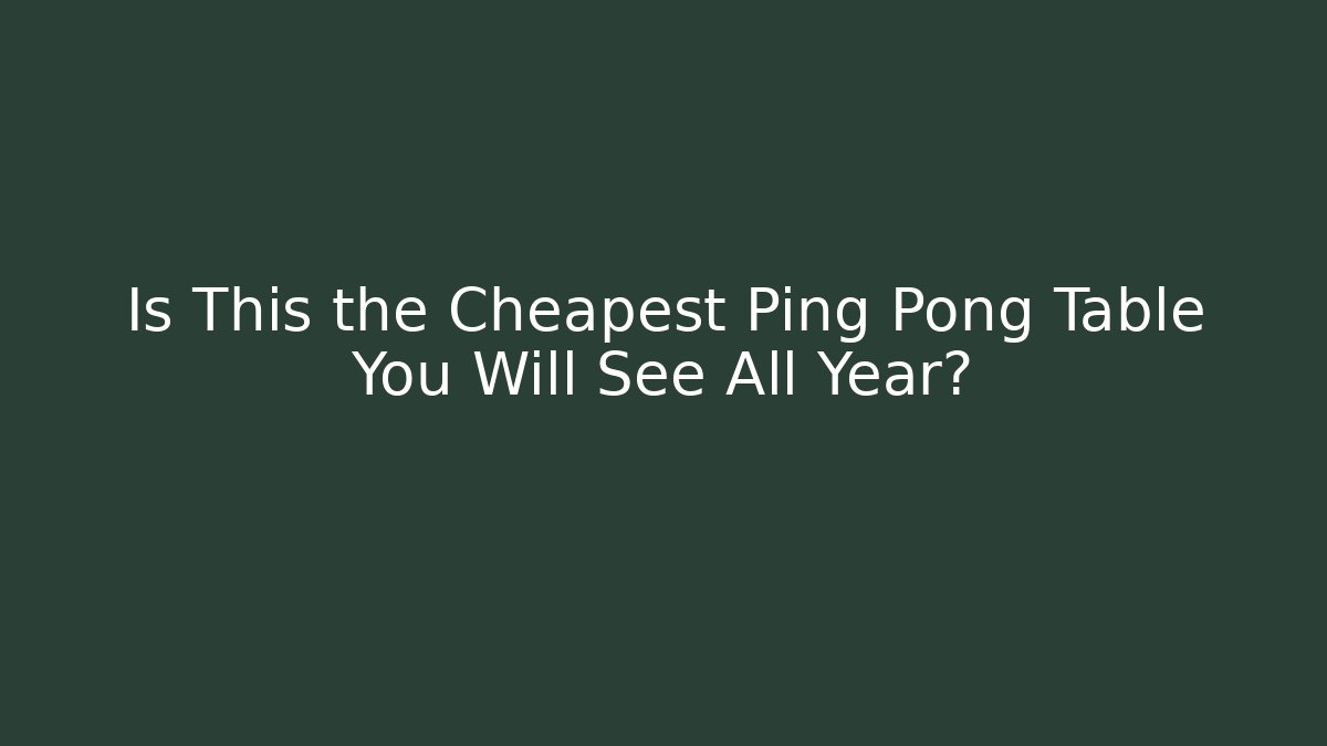 Is This the Cheapest Ping Pong Table You Will See All Year?