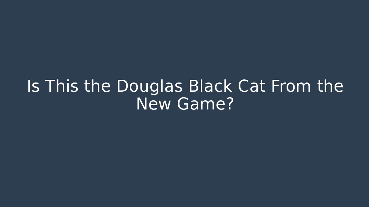 Is This the Douglas Black Cat From the New Game?