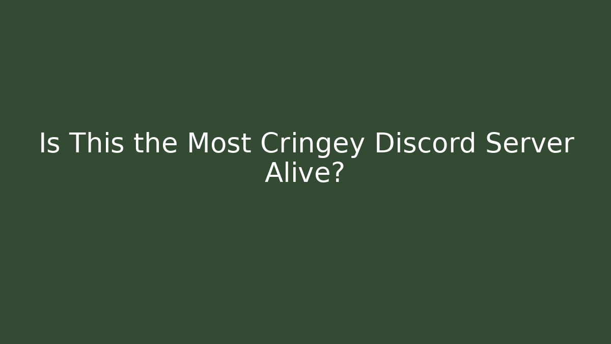 Is This the Most Cringey Discord Server Alive? - Vintage E-Juice