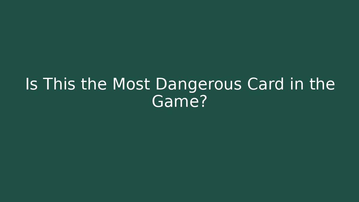 Is This the Most Dangerous Card in the Game? - Vintage E-Juice