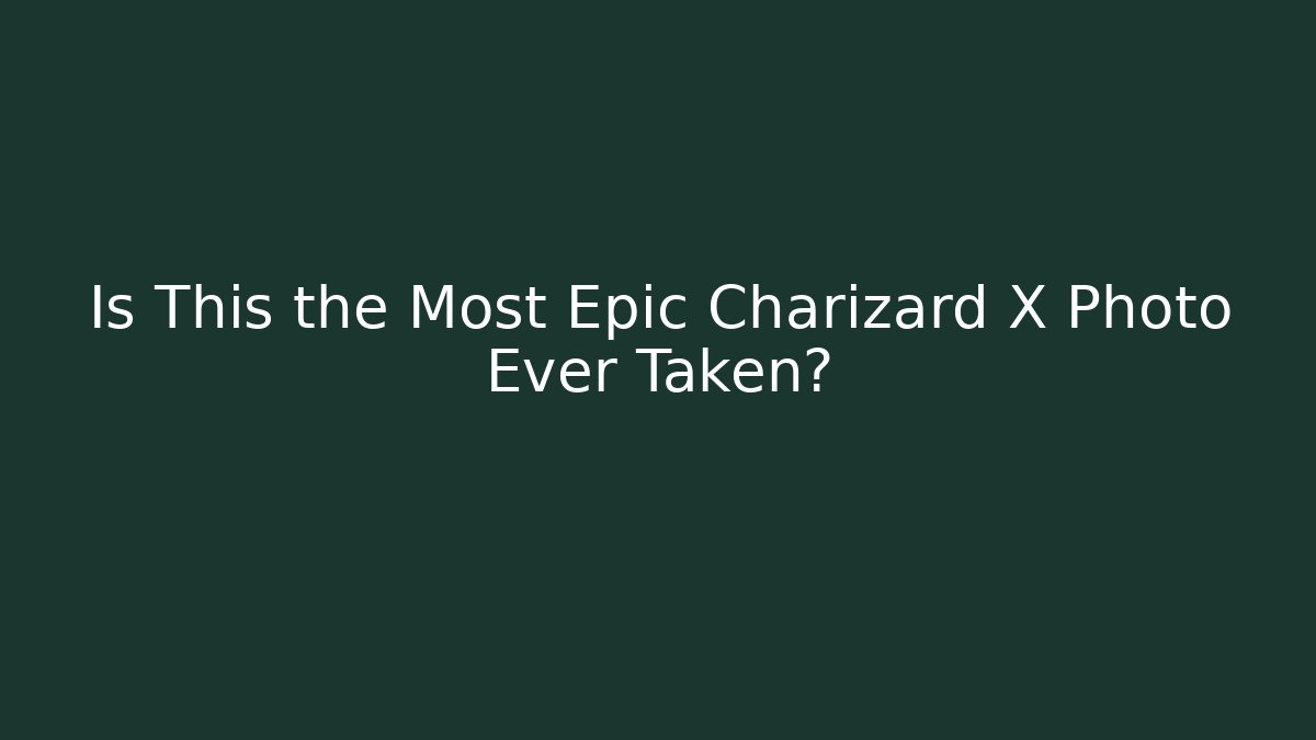Is This the Most Epic Charizard X Photo Ever Taken?