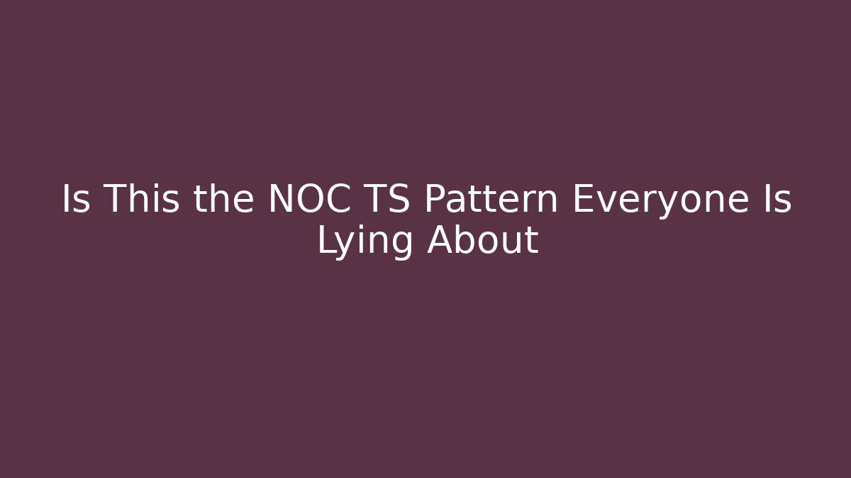 Is This the NOC TS Pattern Everyone Is Lying About - Vintage E-Juice