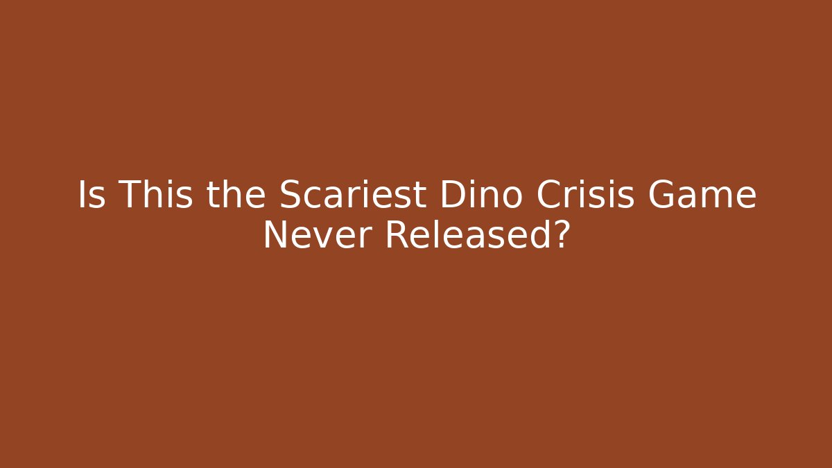 Is This the Scariest Dino Crisis Game Never Released?