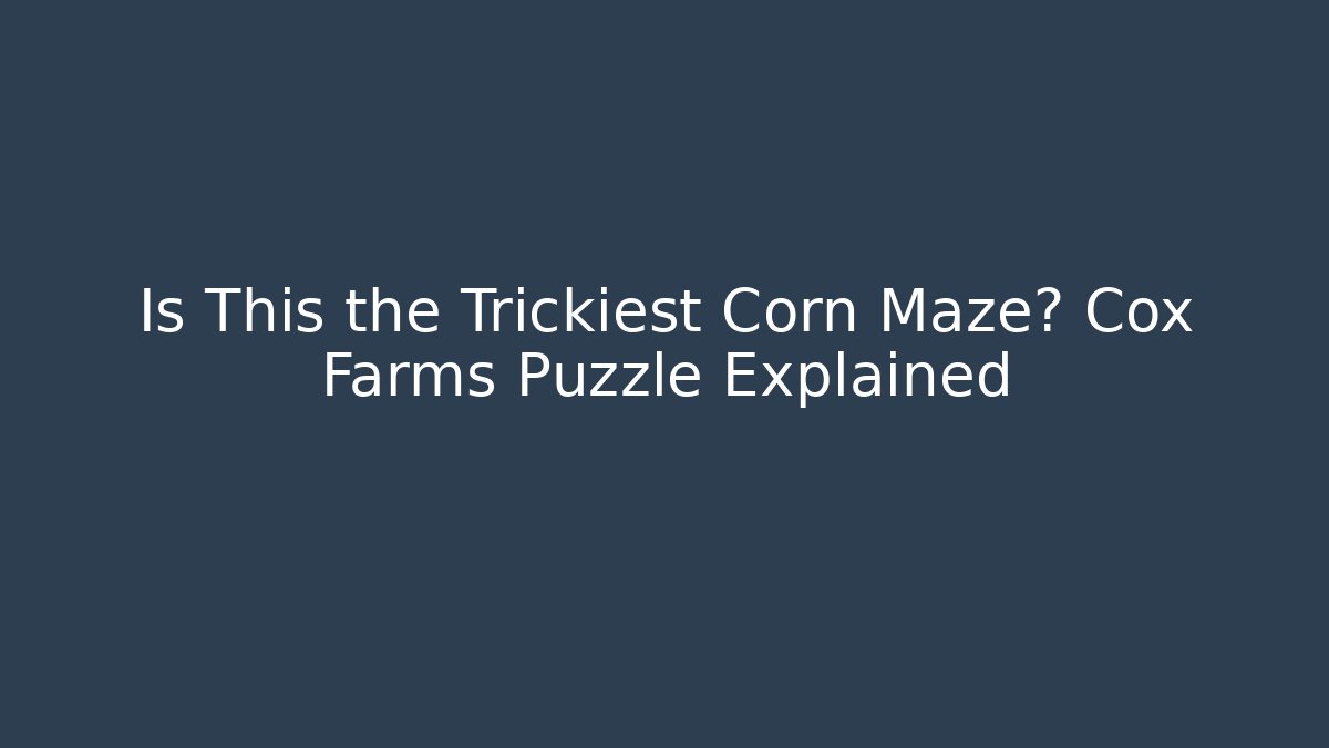 Is This the Trickiest Corn Maze? Cox Farms Puzzle Explained