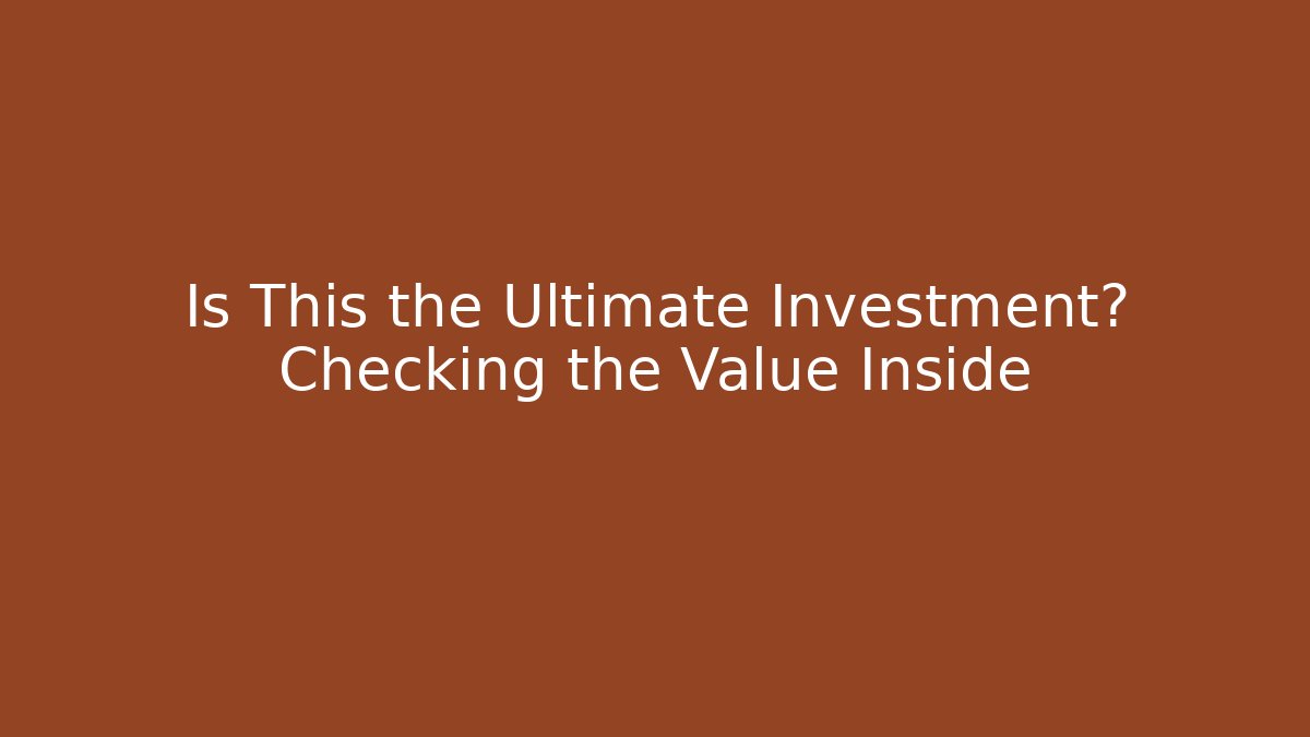 Is This the Ultimate Investment? Checking the Value Inside