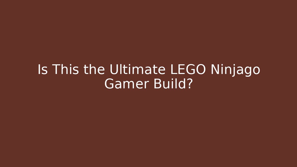 Is This the Ultimate LEGO Ninjago Gamer Build?