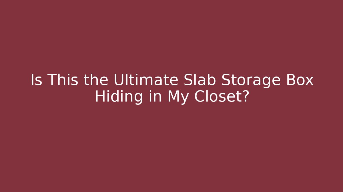 Is This the Ultimate Slab Storage Box Hiding in My Closet?