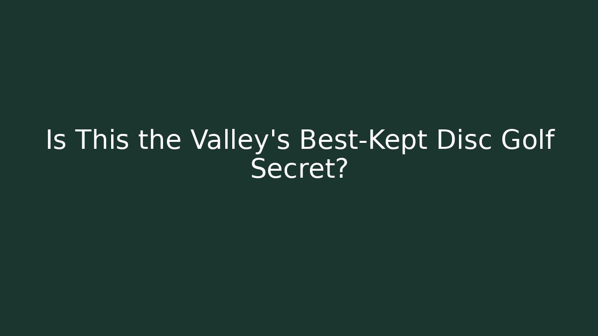 Is This the Valley's Best-Kept Disc Golf Secret? - Vintage E-Juice