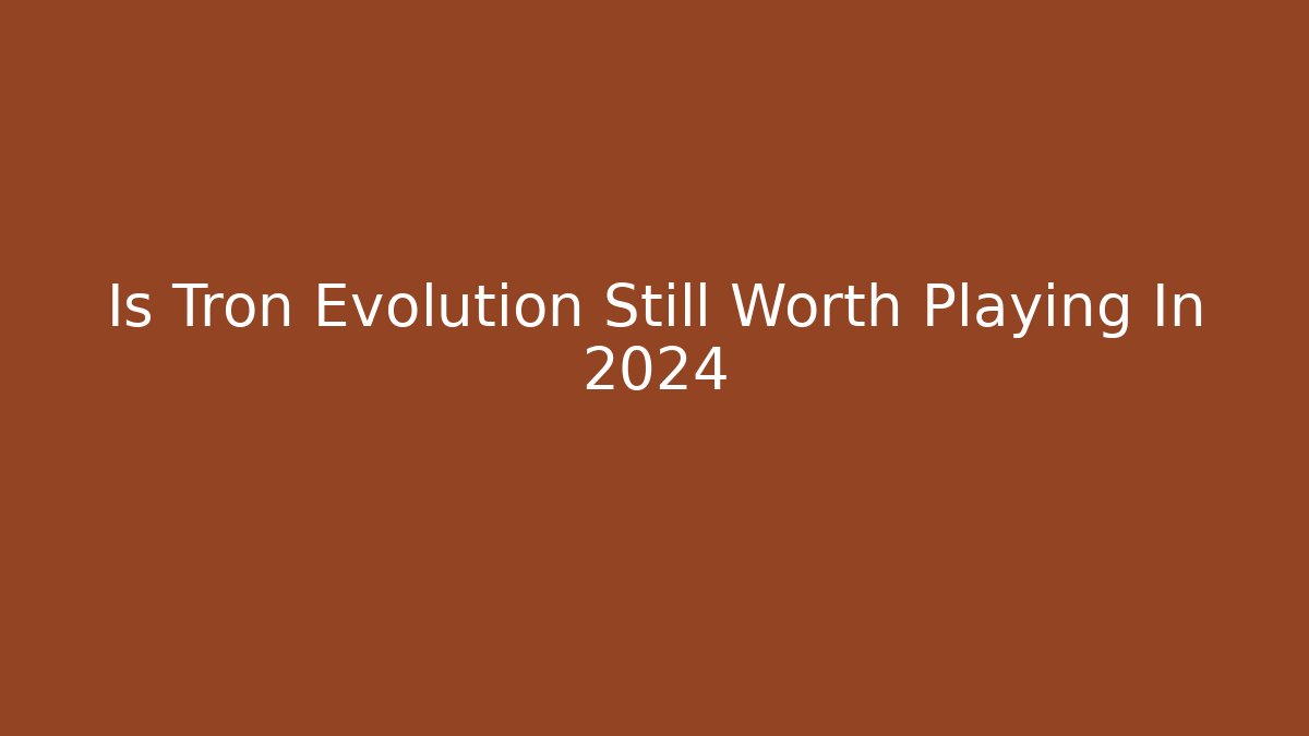 Is Tron Evolution Still Worth Playing In 2024