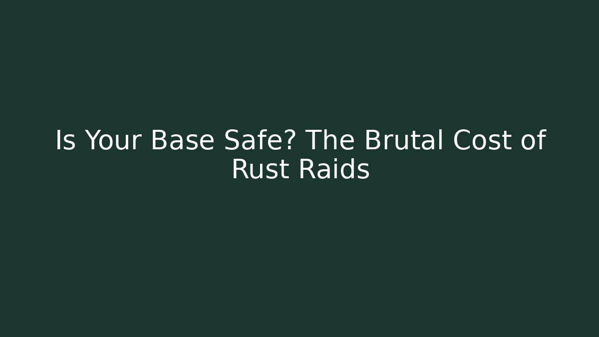 Is Your Base Safe? The Brutal Cost of Rust Raids