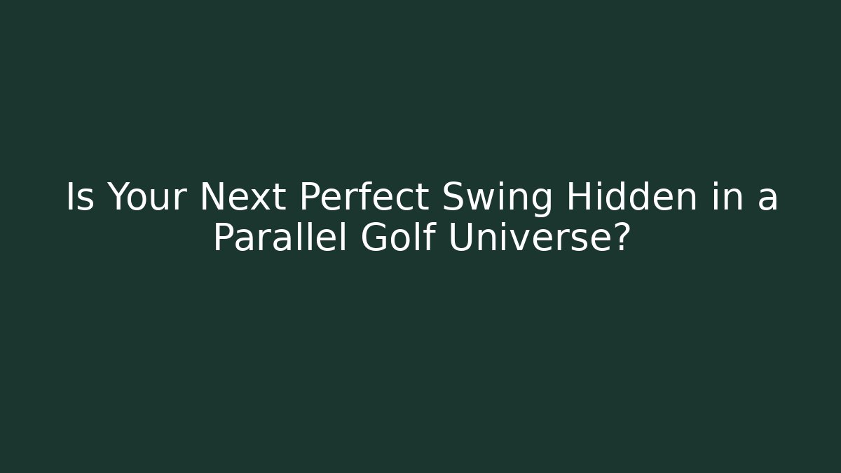 Is Your Next Perfect Swing Hidden in a Parallel Golf Universe?
