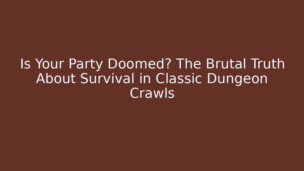Is Your Party Doomed? The Brutal Truth About Survival in Classic Dungeon Crawls