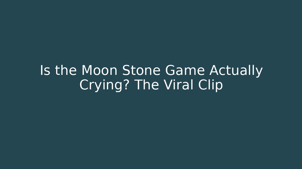 Is the Moon Stone Game Actually Crying? The Viral Clip