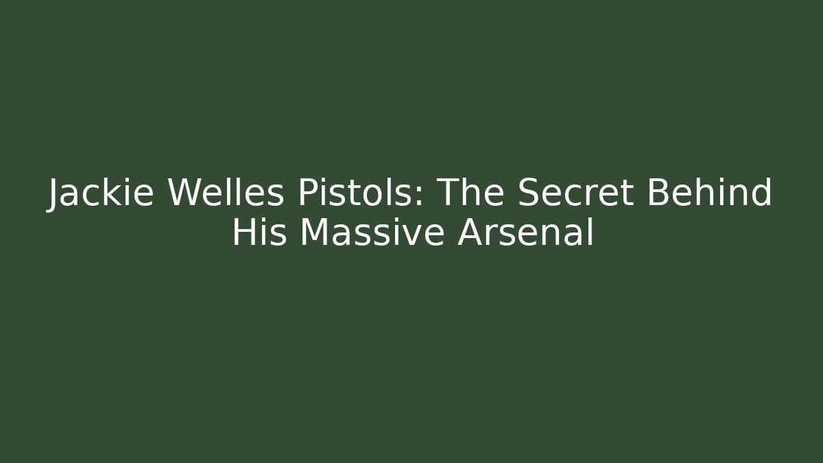 Jackie Welles Pistols: The Secret Behind His Massive Arsenal