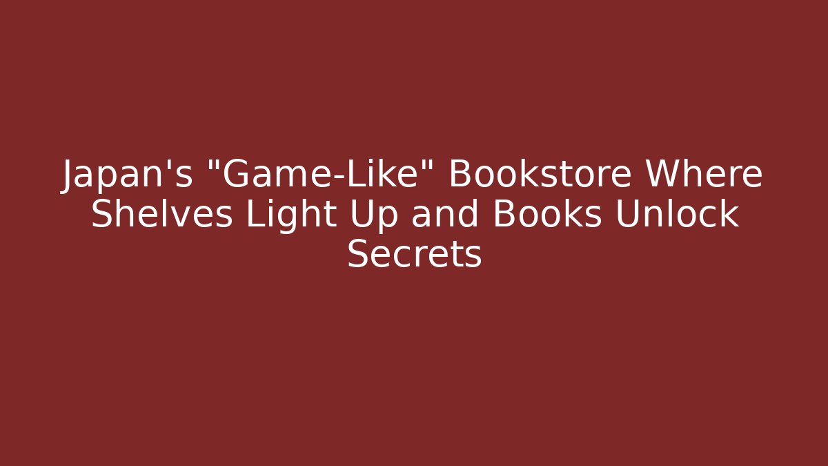 Japan's "Game-Like" Bookstore Where Shelves Light Up and Books Unlock Secrets