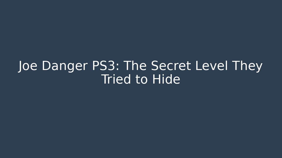 Joe Danger PS3: The Secret Level They Tried to Hide