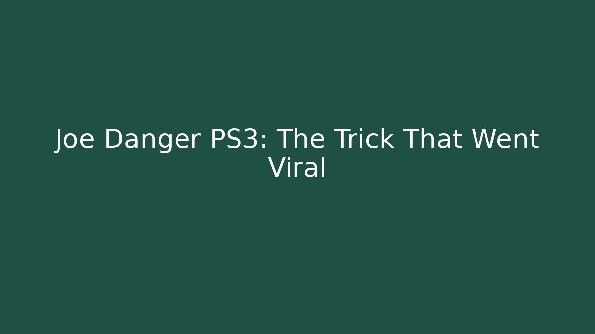 Joe Danger PS3: The Trick That Went Viral