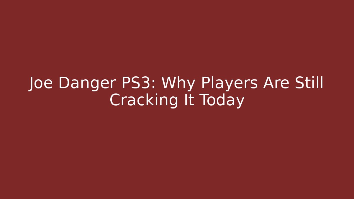 Joe Danger PS3: Why Players Are Still Cracking It Today