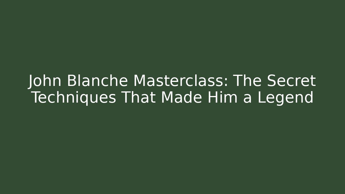 John Blanche Masterclass: The Secret Techniques That Made Him a Legend