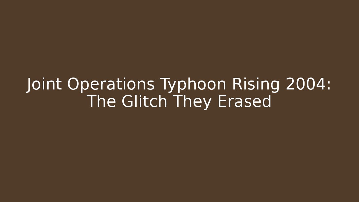Joint Operations Typhoon Rising 2004: The Glitch They Erased