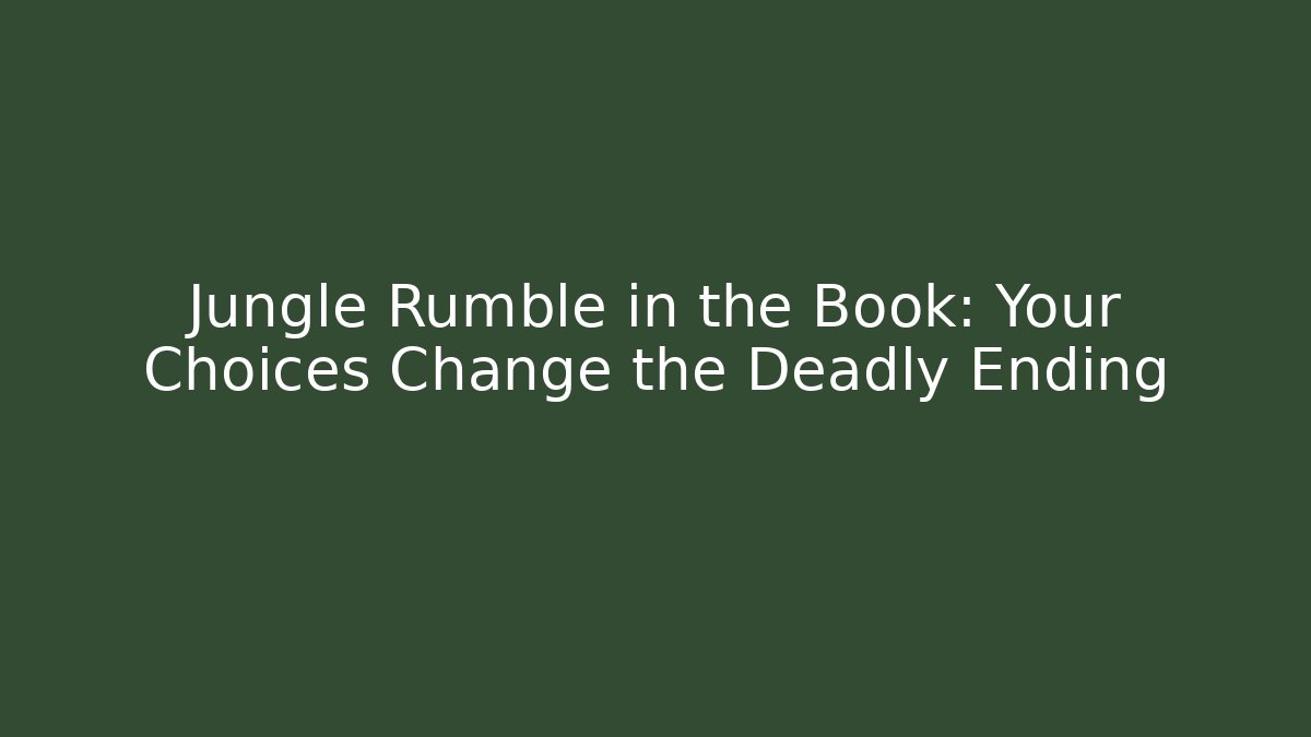 Jungle Rumble in the Book: Your Choices Change the Deadly Ending