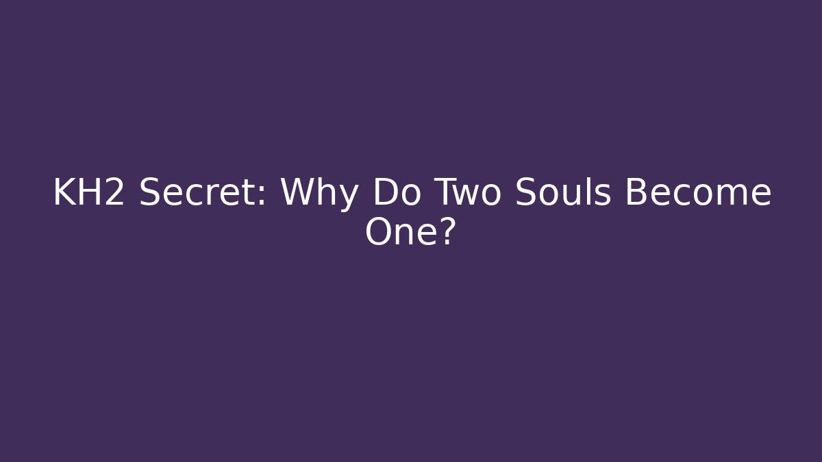 KH2 Secret: Why Do Two Souls Become One? - Vintage E-Juice