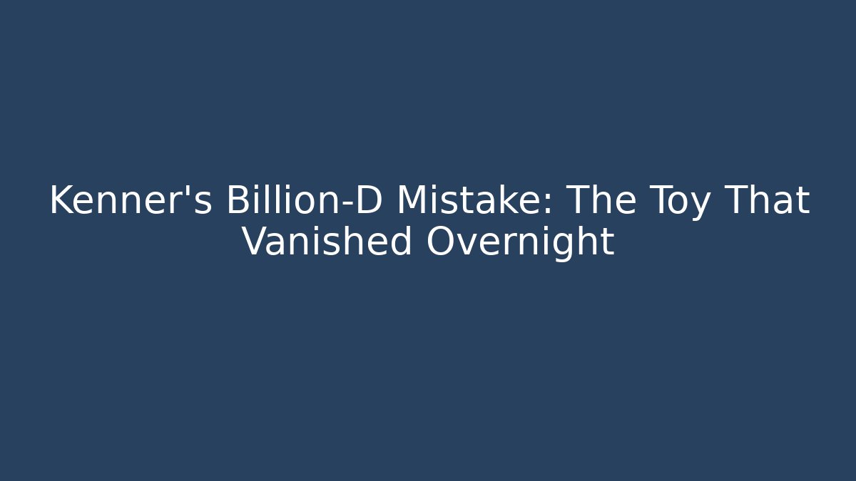 Kenner's Billion-D Mistake: The Toy That Vanished Overnight