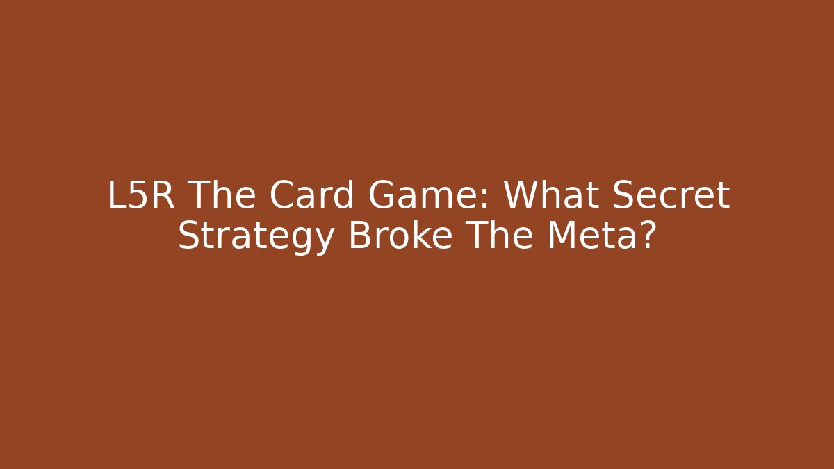 L5R The Card Game: What Secret Strategy Broke The Meta?