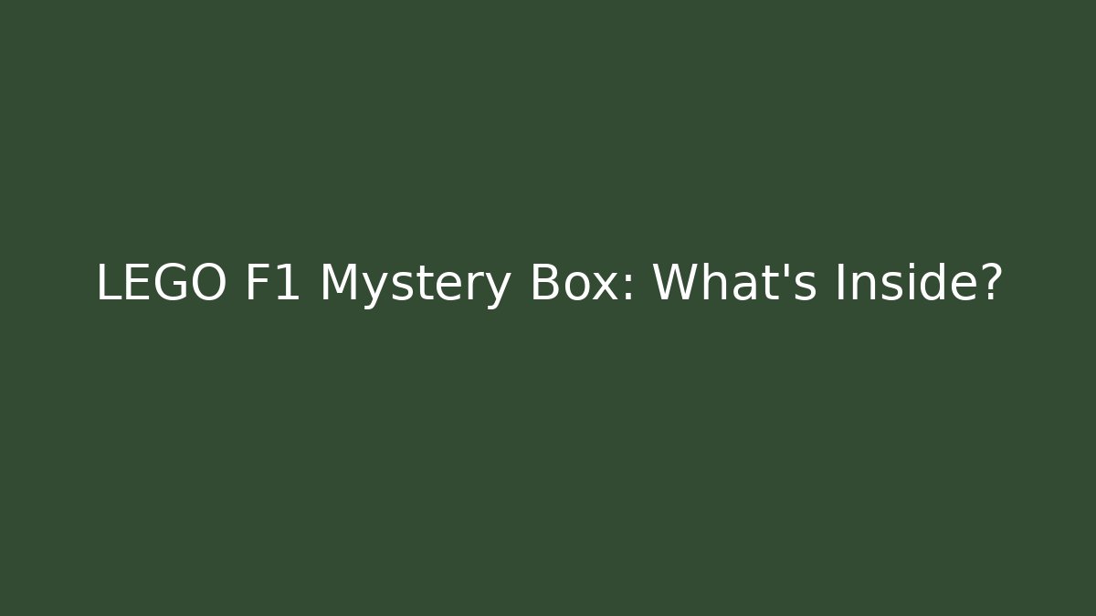 LEGO F1 Mystery Box: What’s Inside?