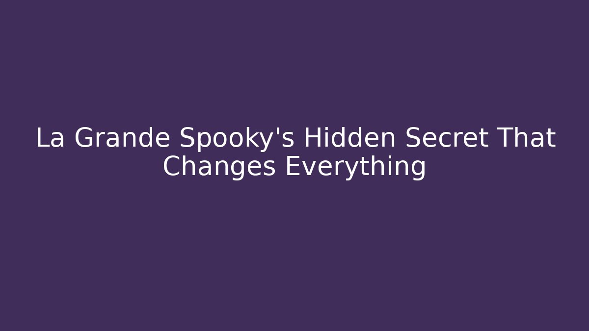 La Grande Spooky’s Hidden Secret That Changes Everything - Vintage E-Juice